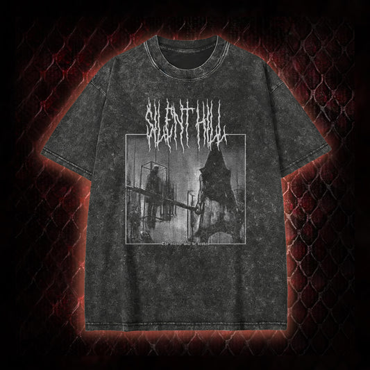 Silent Hill Survival Horror Graphic Vintage-T-Shirt - Classic Horror Game Tribute Piece