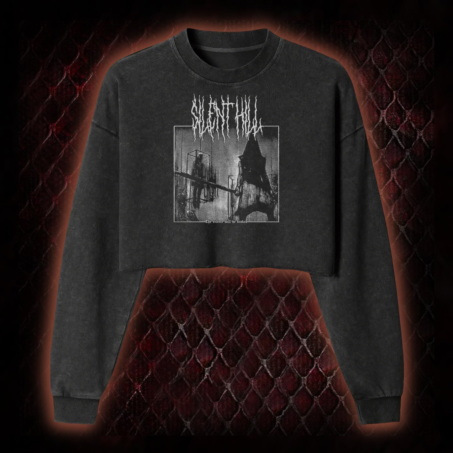 Silent Hill Survival Horror Graphic Cropped Long-Sleeved  - Classic Horror Game Tribute Piece
