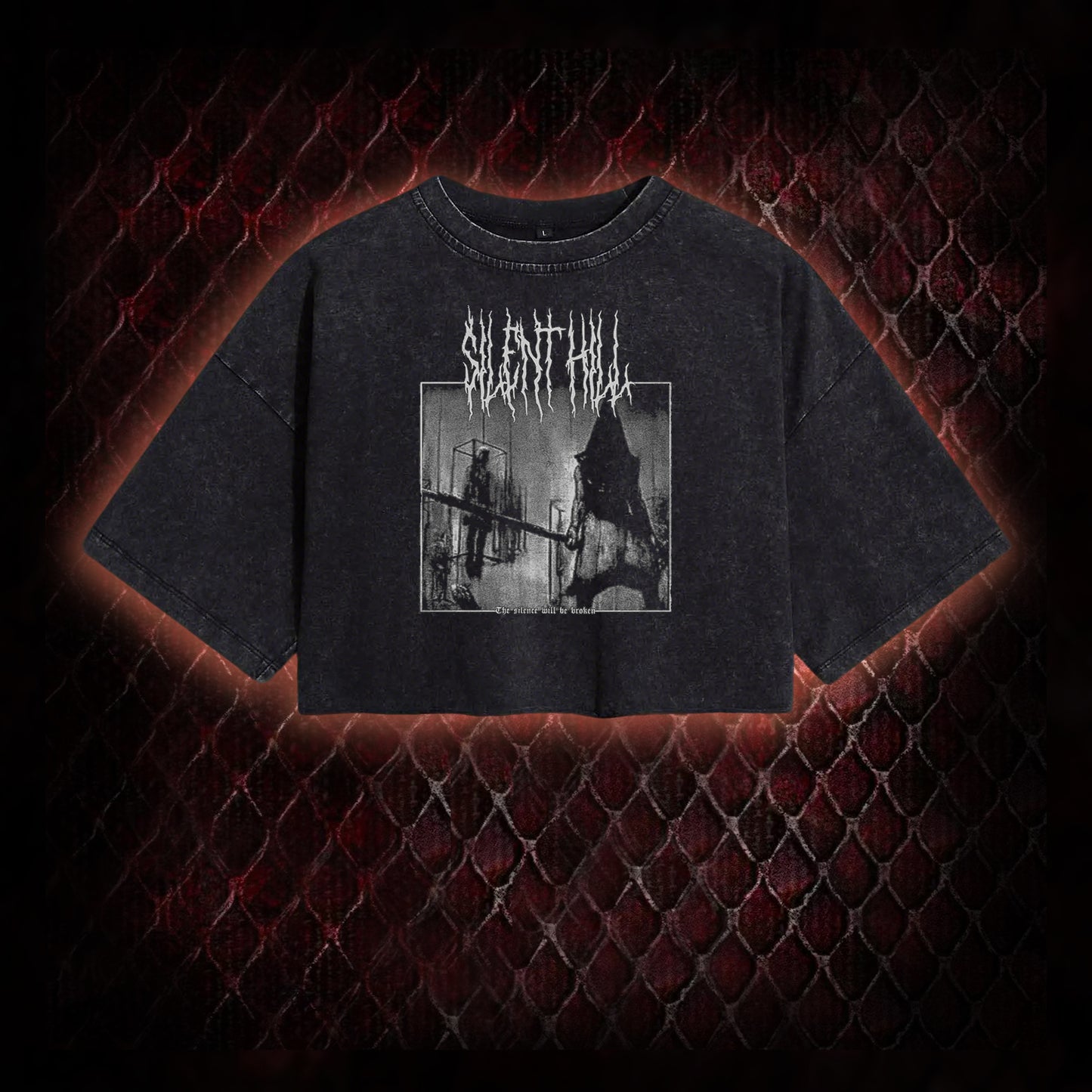 Silent Hill Survival Horror Graphic Vintage-Cropped T-shirt  - Classic Horror Game Tribute Piece