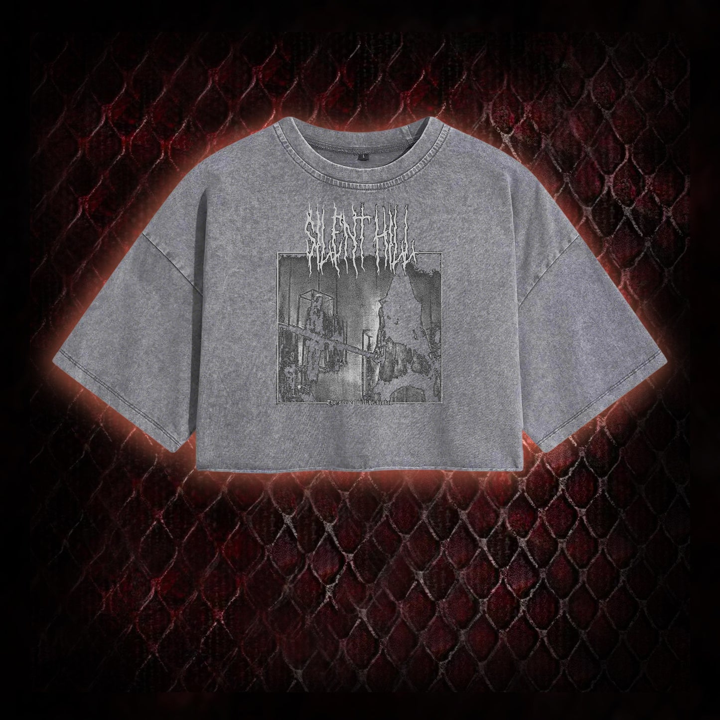 Silent Hill Survival Horror Graphic Vintage-Cropped T-shirt  - Classic Horror Game Tribute Piece