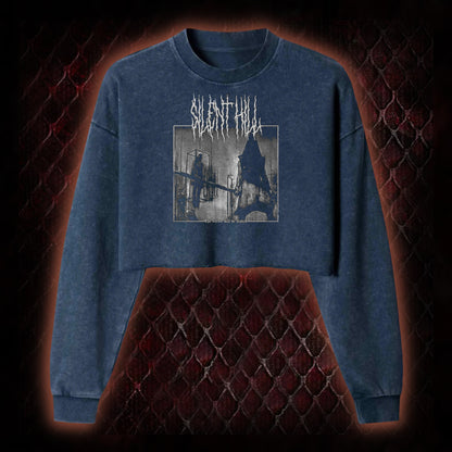 Silent Hill Survival Horror Graphic Cropped Long-Sleeved  - Classic Horror Game Tribute Piece