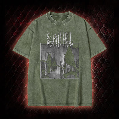 Silent Hill Survival Horror Graphic Vintage-T-Shirt - Classic Horror Game Tribute Piece