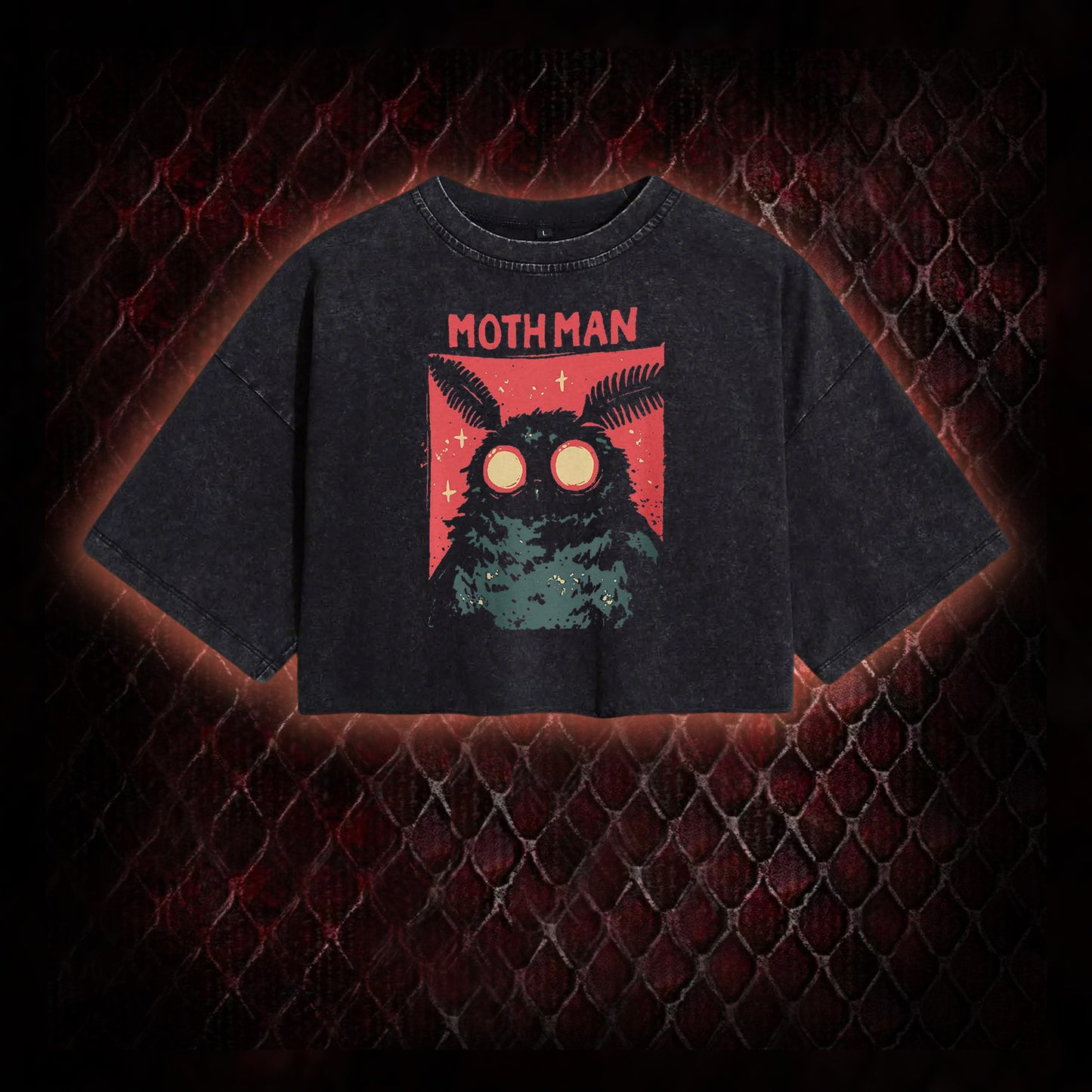 Cryptid Mothman Washed Cropped T-shirt