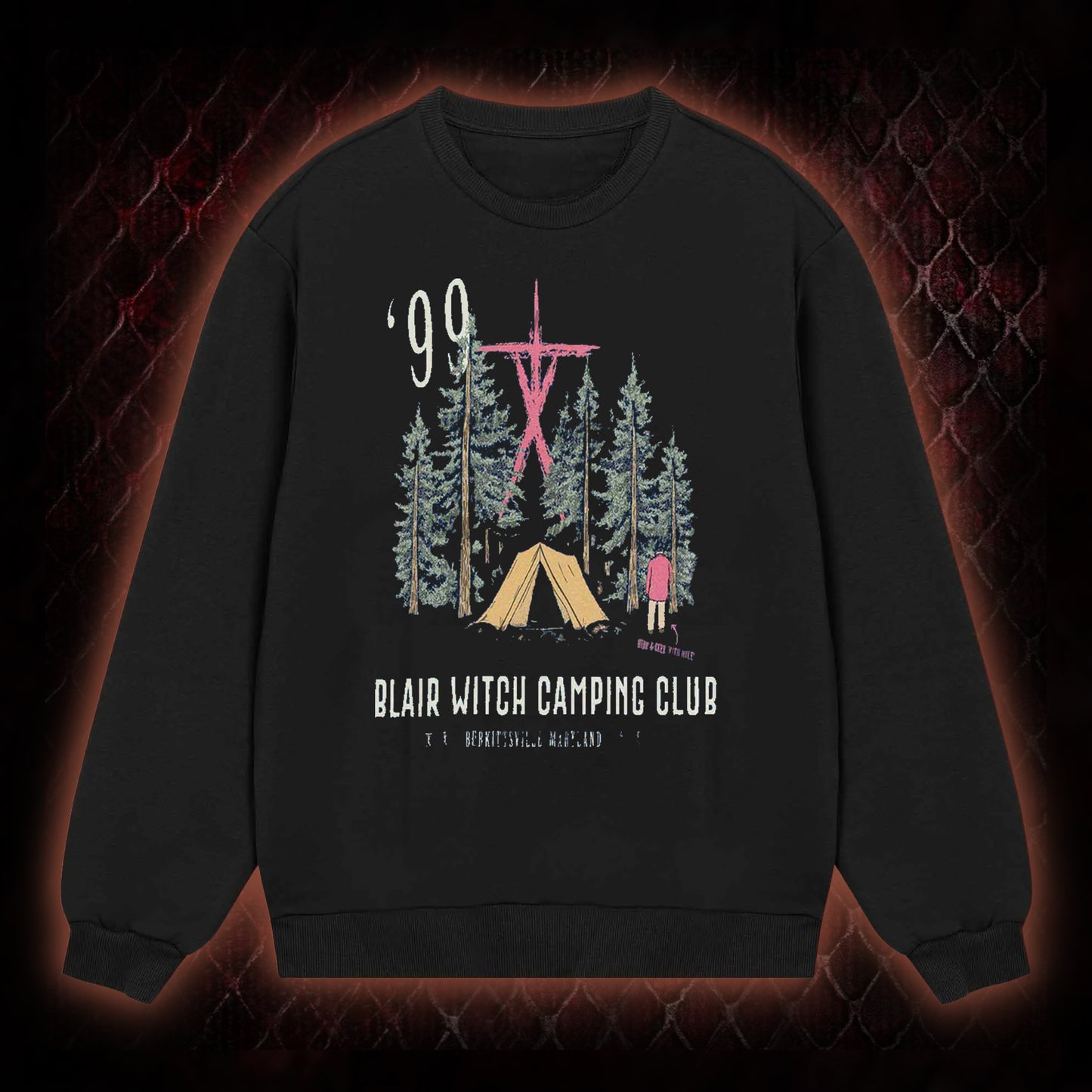 1999 Blair Witch Camping Club Horror Graphic Classic-Long-Sleeved - The Blair Witch Project Tribute Piece