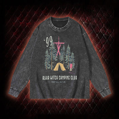 1999 Blair Witch Camping Club Horror Graphic Vintage-Sweatshirt  - The Blair Witch Project Tribute Piece