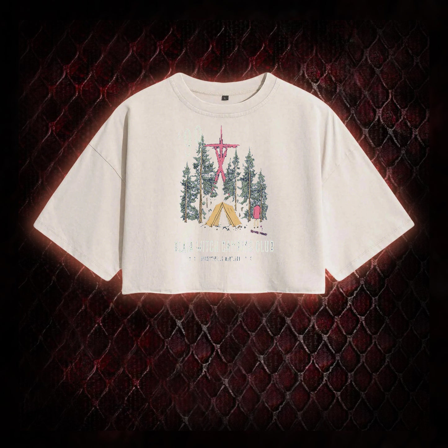 1999 Blair Witch Camping Club Horror Graphic Vintage-Cropped T-shirt  - The Blair Witch Project Tribute Piece