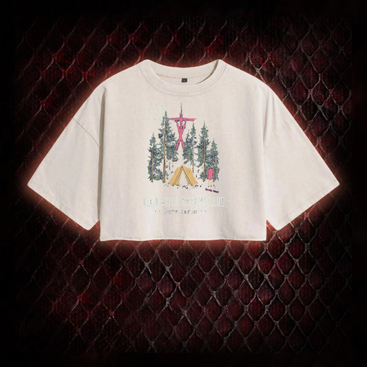 1999 Blair Witch Camping Club Horror Graphic Vintage-Cropped T-shirt  - The Blair Witch Project Tribute Piece