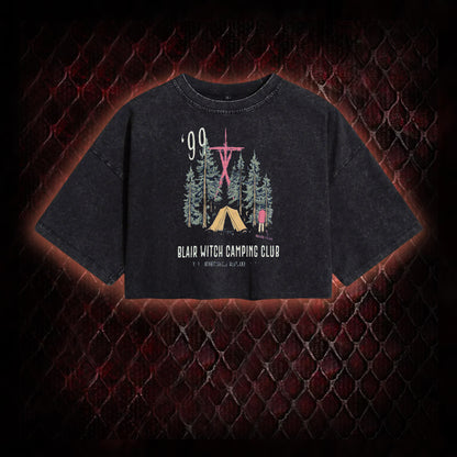 1999 Blair Witch Camping Club Horror Graphic Vintage-Cropped T-shirt  - The Blair Witch Project Tribute Piece