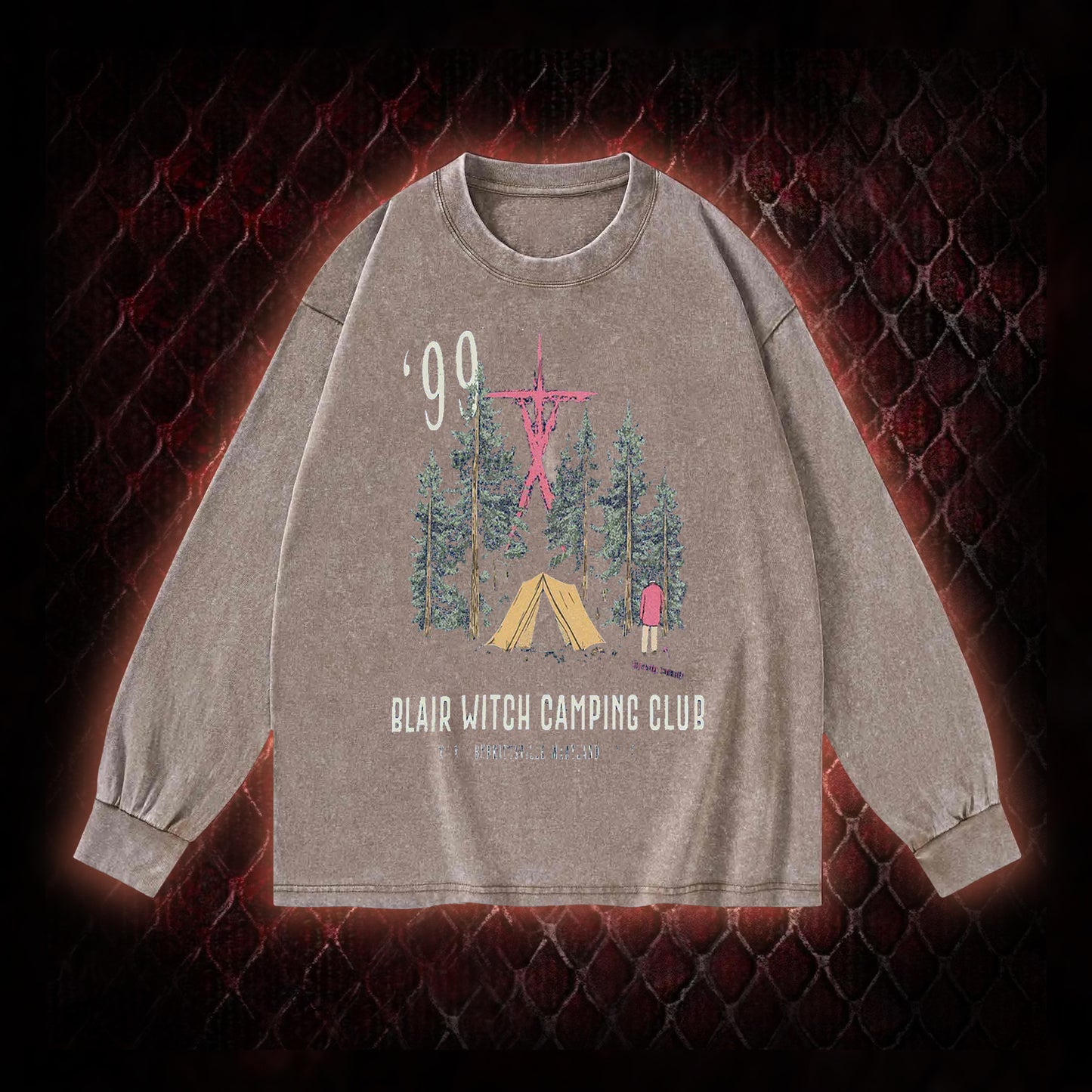 1999 Blair Witch Camping Club Horror Graphic Vintage-Sweatshirt  - The Blair Witch Project Tribute Piece