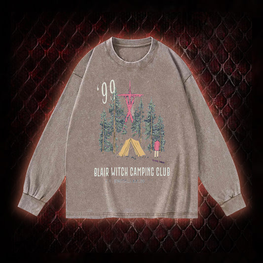 1999 Blair Witch Camping Club Horror Graphic Vintage-Sweatshirt  - The Blair Witch Project Tribute Piece