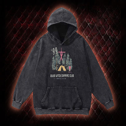 1999 Blair Witch Camping Club Horror Graphic Vintage-Hoodie - The Blair Witch Project Tribute Piece