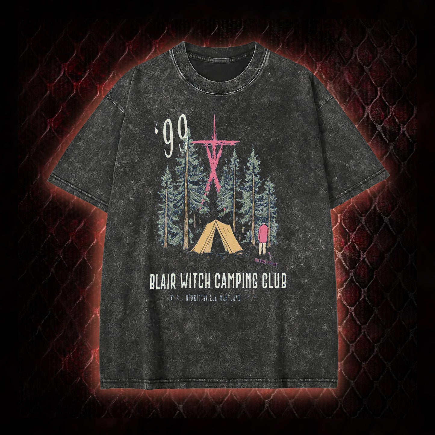 1999 Blair Witch Camping Club Horror Graphic Vintage-T-Shirt - The Blair Witch Project Tribute Piece