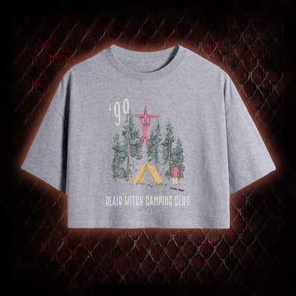 1999 Blair Witch Camping Club Horror Graphic Cropped T-shirt  - The Blair Witch Project Tribute Piece