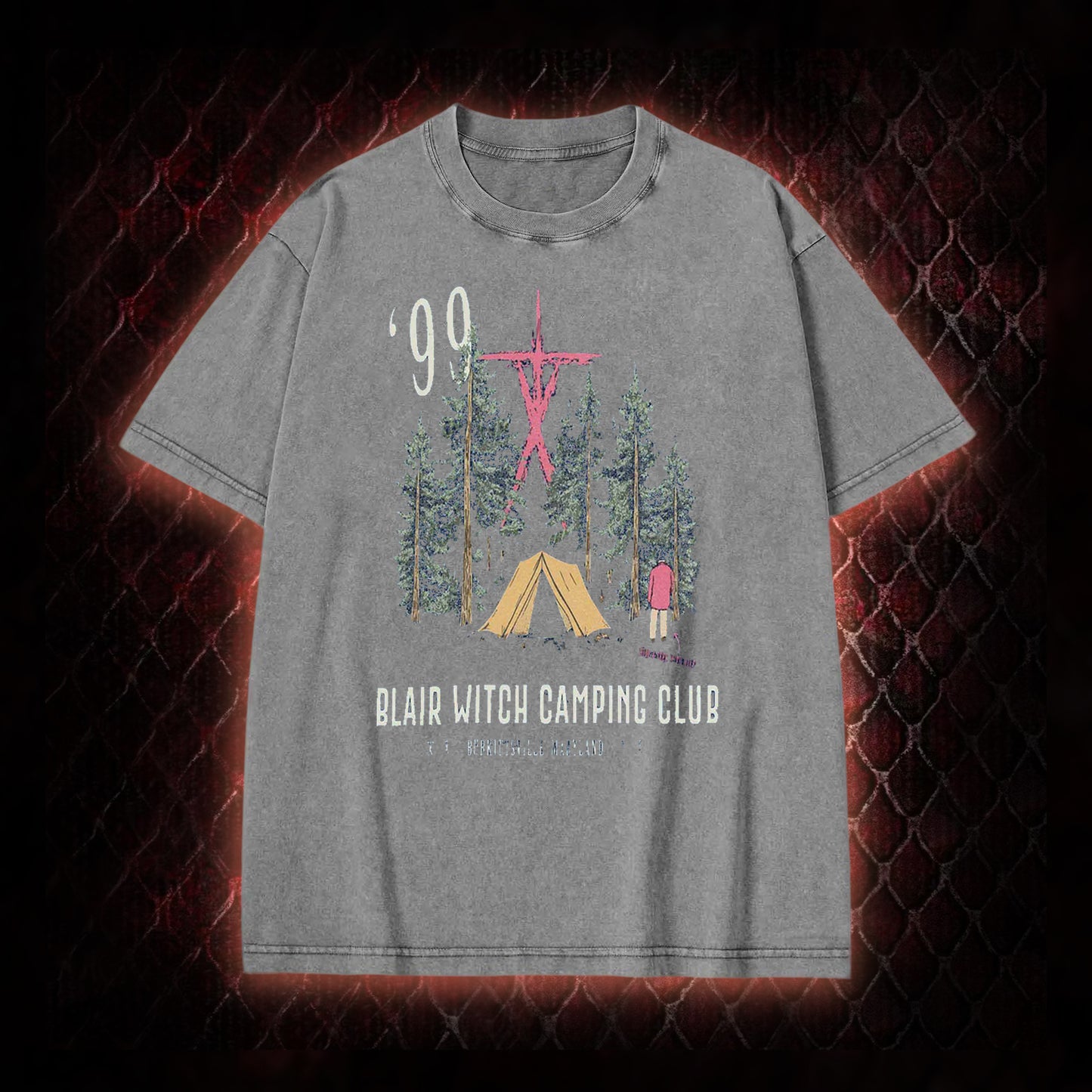 1999 Blair Witch Camping Club Horror Graphic Vintage-T-Shirt - The Blair Witch Project Tribute Piece