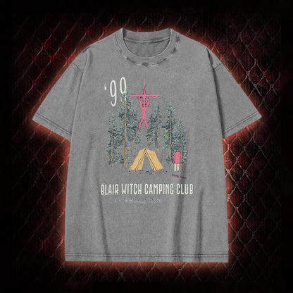 1999 Blair Witch Camping Club Horror Graphic Vintage-T-Shirt - The Blair Witch Project Tribute Piece