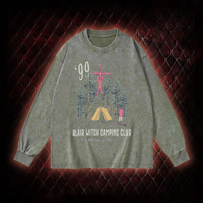 1999 Blair Witch Camping Club Horror Graphic Vintage-Sweatshirt  - The Blair Witch Project Tribute Piece
