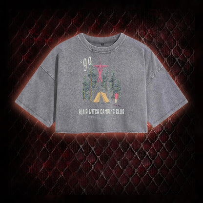 1999 Blair Witch Camping Club Horror Graphic Vintage-Cropped T-shirt  - The Blair Witch Project Tribute Piece