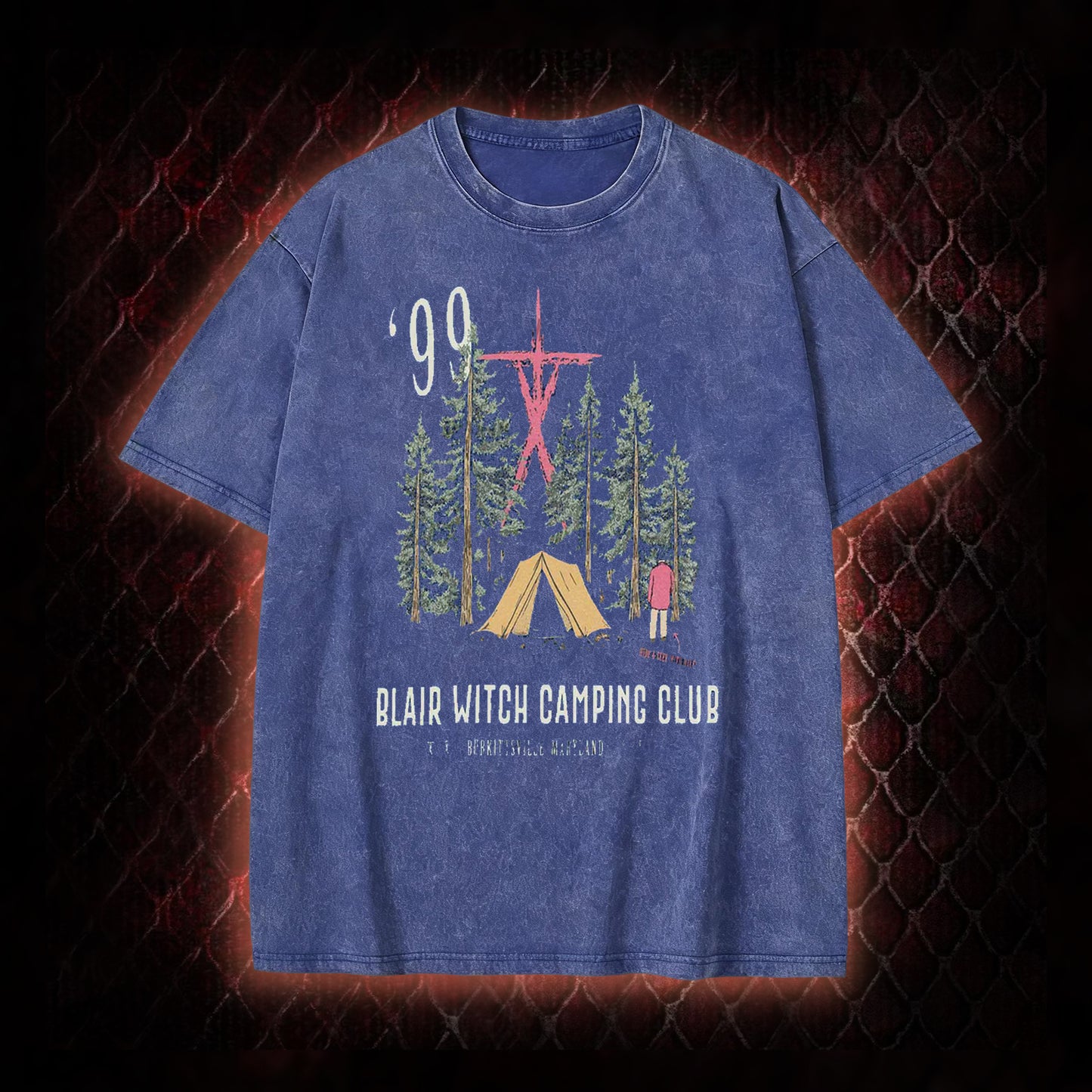 1999 Blair Witch Camping Club Horror Graphic Vintage-T-Shirt - The Blair Witch Project Tribute Piece