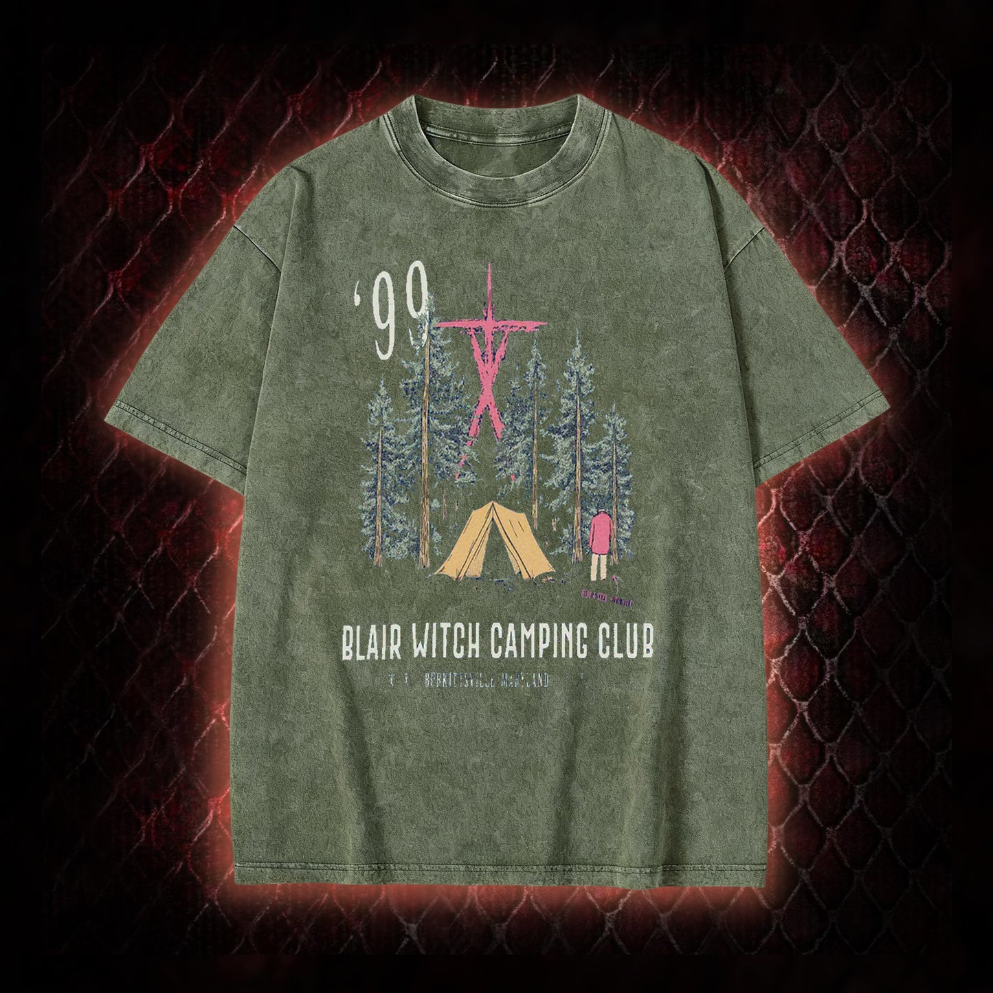 1999 Blair Witch Camping Club Horror Graphic Vintage-T-Shirt - The Blair Witch Project Tribute Piece