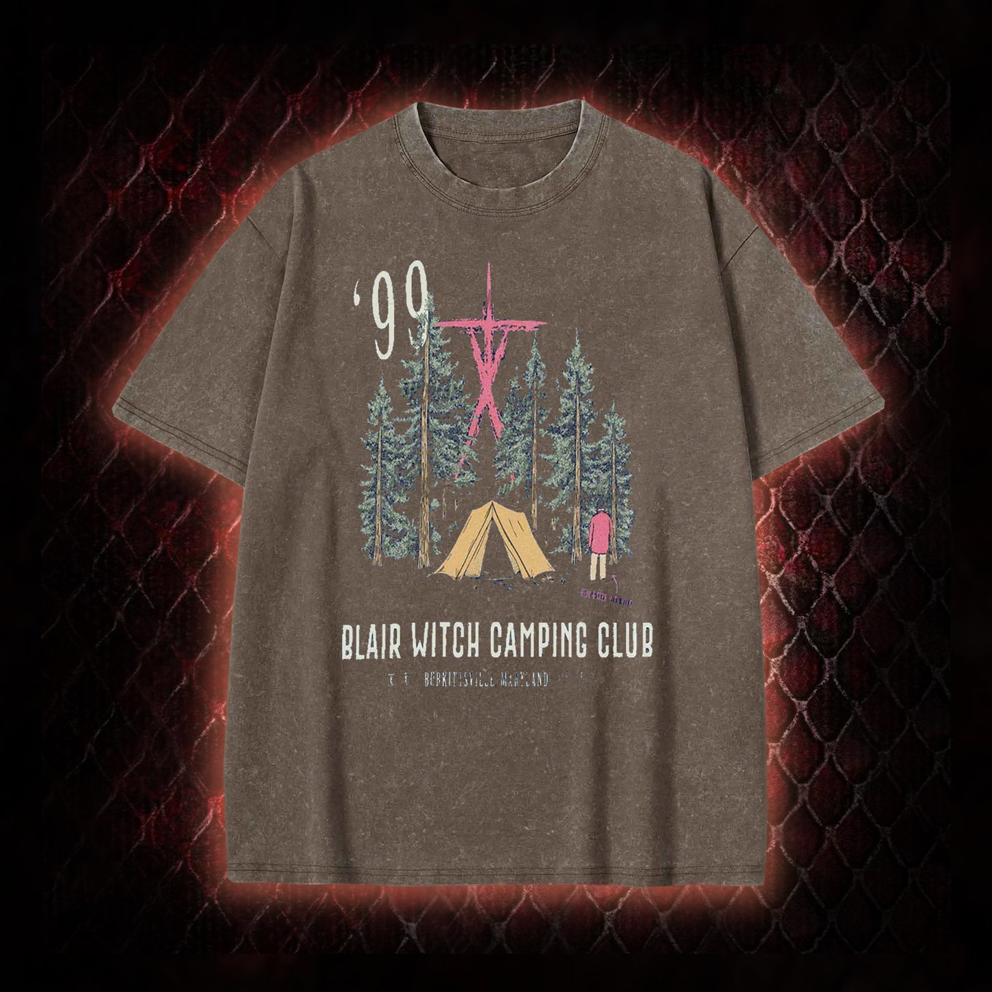 1999 Blair Witch Camping Club Horror Graphic Vintage-T-Shirt - The Blair Witch Project Tribute Piece