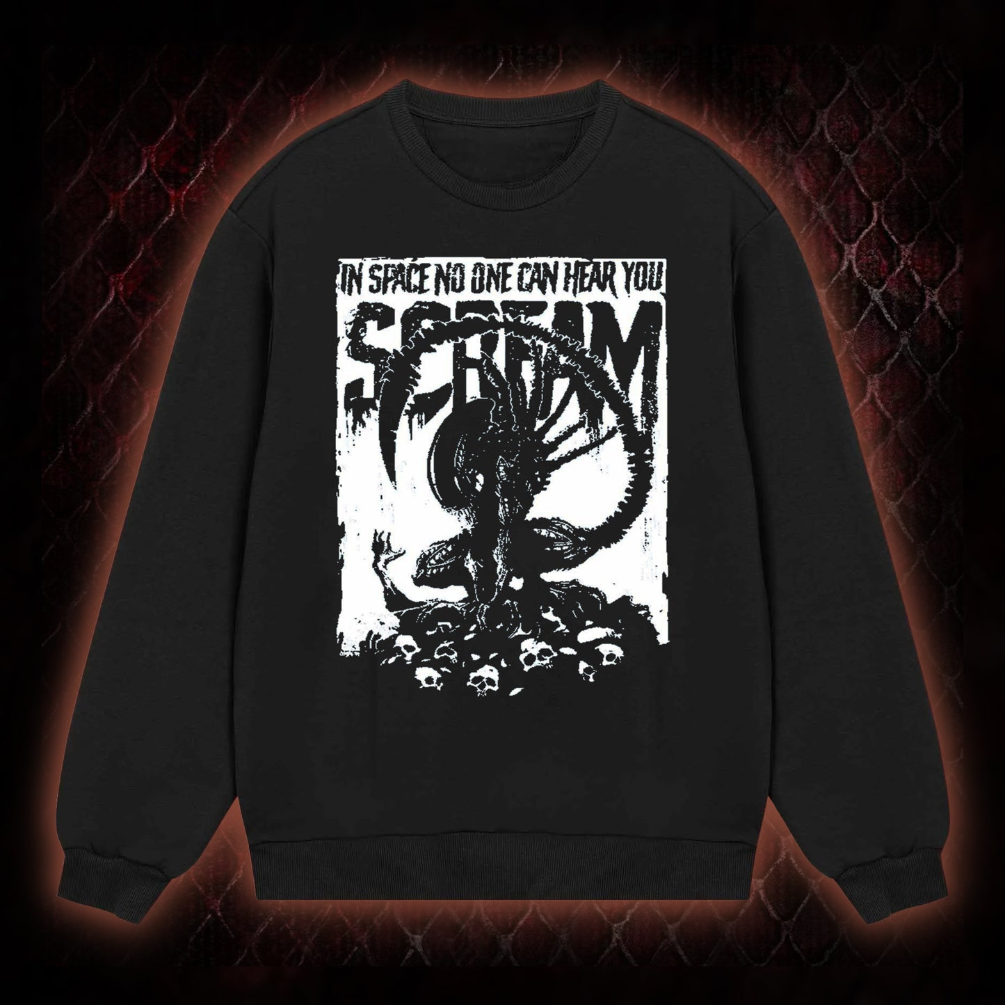 Alien 'In Space No One Can Hear You Scream' Xenomorph Graphic Classic-Long-Sleeved - Sci-Fi Horror Franchise Tribute Piece