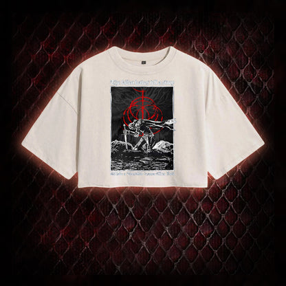 Elden Ring 'The Fallen Leaves Tell a Story' Tarnished to Elden Lord Graphic Vintage-Cropped T-shirt  - FromSoftware RPG Tribute Piece