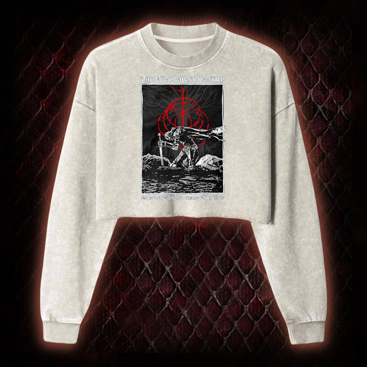 Elden Ring 'The Fallen Leaves Tell a Story' Tarnished to Elden Lord Graphic Cropped Long-Sleeved  - FromSoftware RPG Tribute Piece