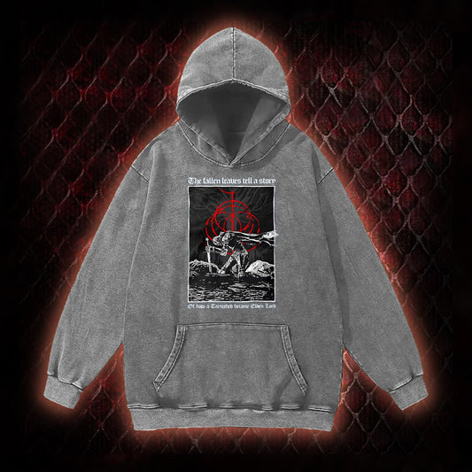 The Fallen Leaves Tell a Story Vintage Washed Hoodie