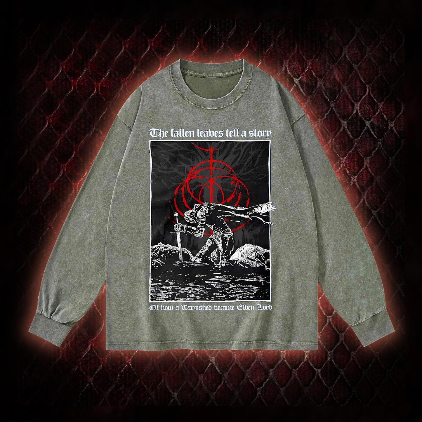 The Fallen Leaves Tell a Story Washed Long-Sleeve T-shirt