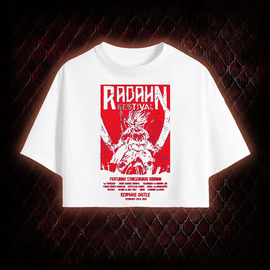 Elden Ring Starscourge Radahn Festival Graphic Cropped T-shirt  - FromSoftware RPG Event Tribute Piece