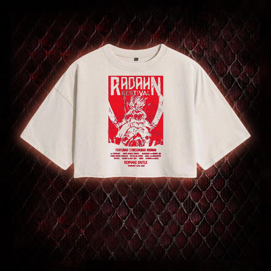 Elden Ring Starscourge Radahn Festival Graphic Vintage-Cropped T-shirt  - FromSoftware RPG Event Tribute Piece