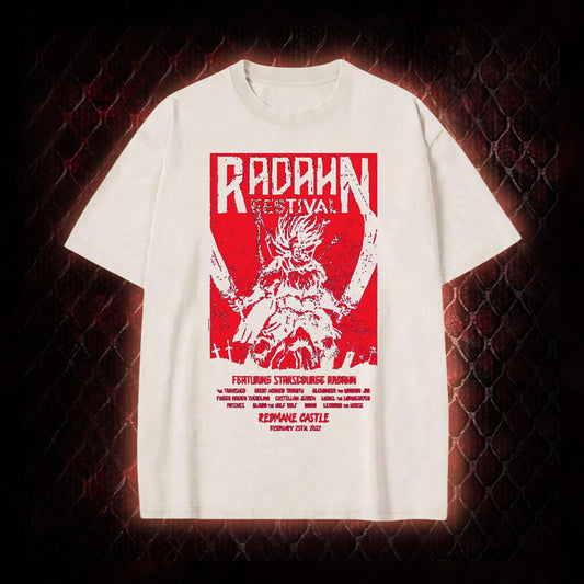 Elden Ring Starscourge Radahn Festival Graphic Vintage-T-Shirt - FromSoftware RPG Event Tribute Piece