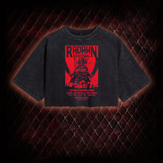 Elden Ring Starscourge Radahn Festival Graphic Vintage-Cropped T-shirt  - FromSoftware RPG Event Tribute Piece