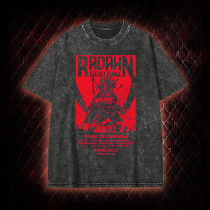 Elden Ring Starscourge Radahn Festival Graphic Vintage-T-Shirt - FromSoftware RPG Event Tribute Piece