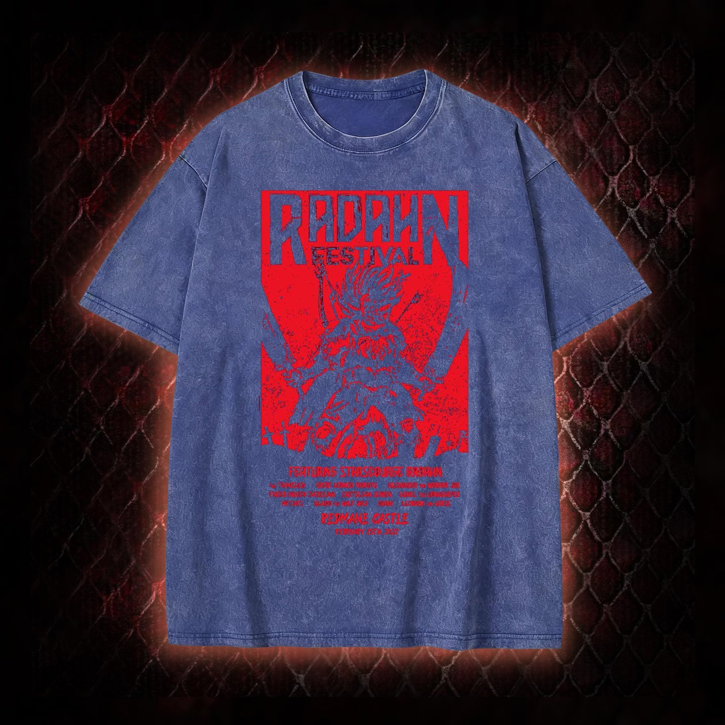 Elden Ring Starscourge Radahn Festival Graphic Vintage-T-Shirt - FromSoftware RPG Event Tribute Piece