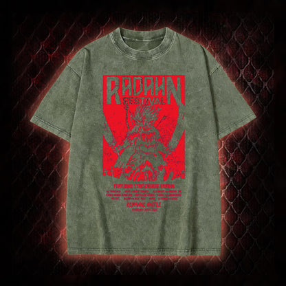 Elden Ring Starscourge Radahn Festival Graphic Vintage-T-Shirt - FromSoftware RPG Event Tribute Piece