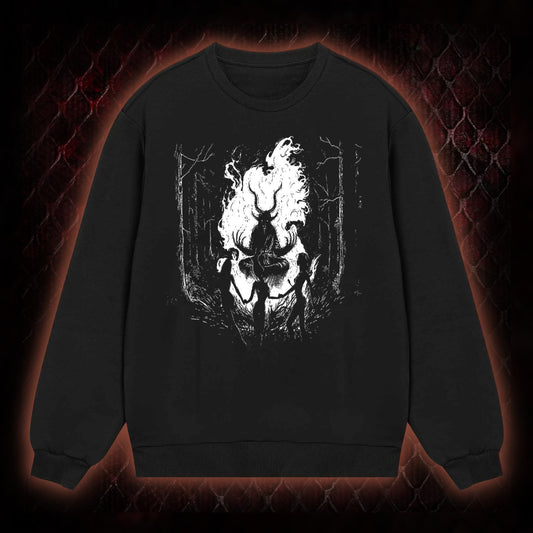 Gothic Forest Ritual Graphic Classic-Long-Sleeved - Dark Aesthetic Essential for Casual & Themed Wear