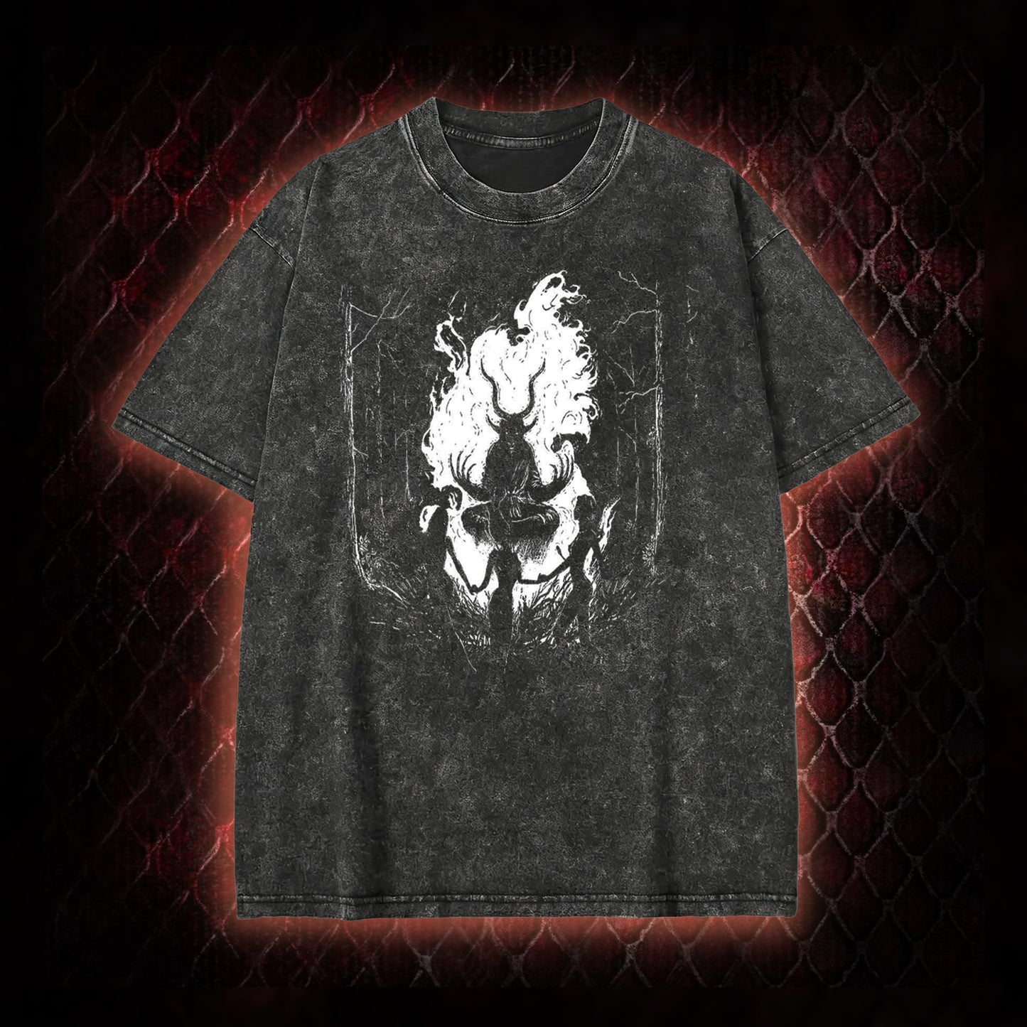 Gothic Forest Ritual Graphic Vintage-T-Shirt - Dark Aesthetic Essential for Casual & Themed Wear