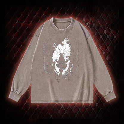 Gothic Forest Ritual Graphic Vintage-Sweatshirt  - Dark Aesthetic Essential for Casual & Themed Wear
