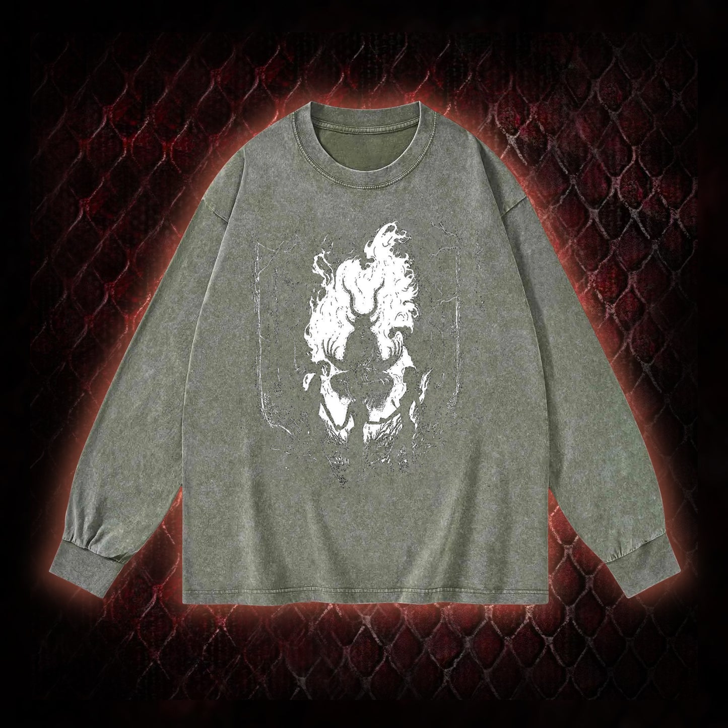 Gothic Forest Ritual Graphic Vintage-Sweatshirt  - Dark Aesthetic Essential for Casual & Themed Wear