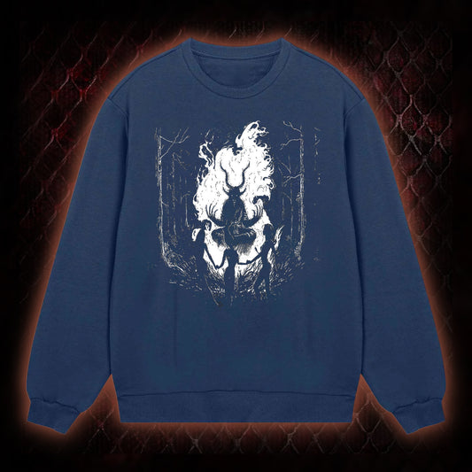 Gothic Forest Ritual Graphic Classic-Long-Sleeved - Dark Aesthetic Essential for Casual & Themed Wear