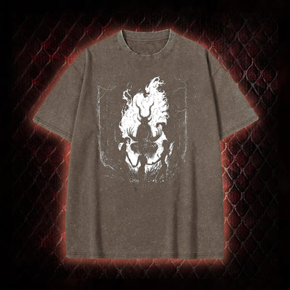 Gothic Forest Ritual Graphic Vintage-T-Shirt - Dark Aesthetic Essential for Casual & Themed Wear
