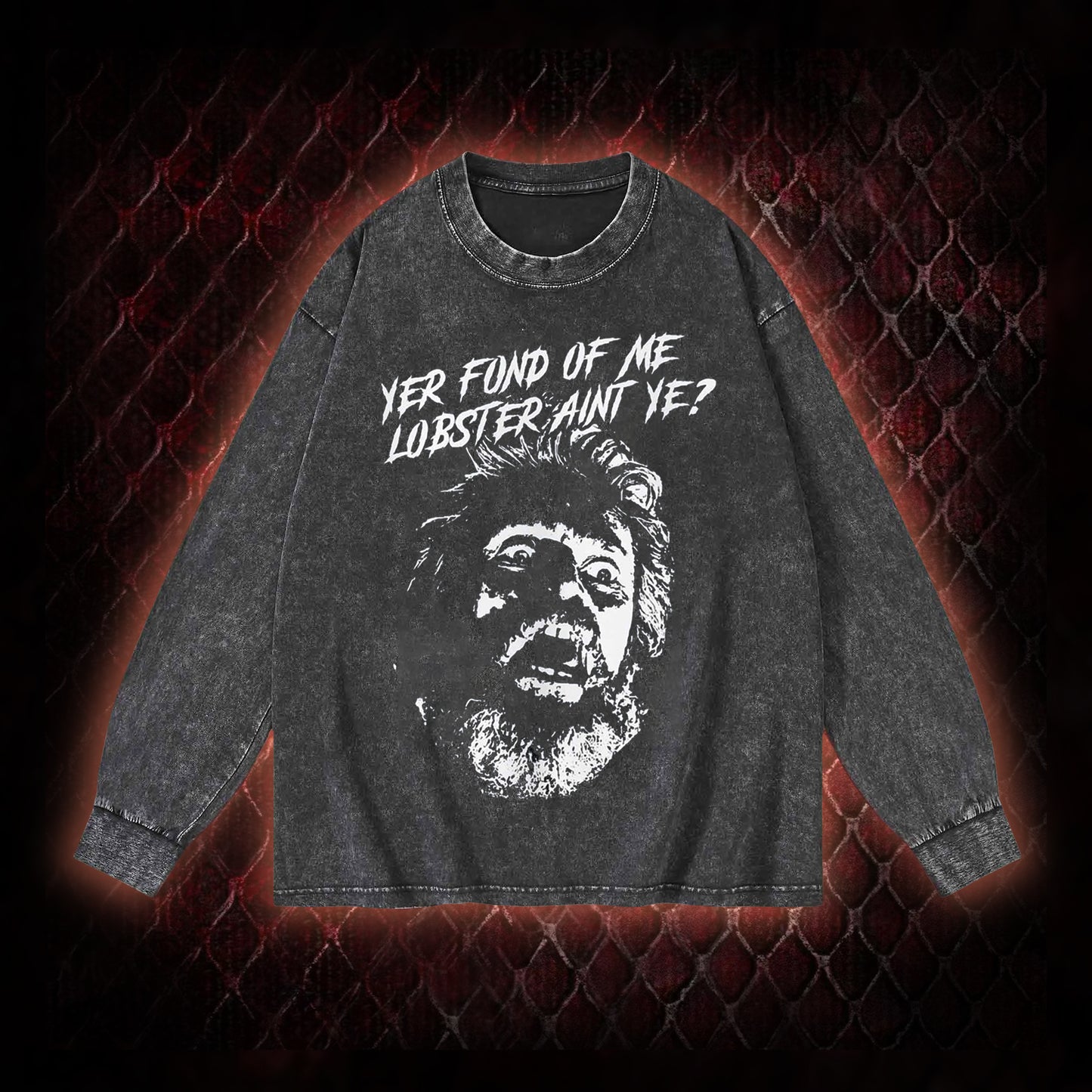 One Flew Over the Cuckoo's Nest 'Yer Fond of Me Lobster' Classic Film Quote Graphic Vintage-Sweatshirt  - Cult Cinema Tribute Piece