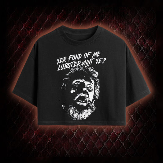 One Flew Over the Cuckoo's Nest 'Yer Fond of Me Lobster' Classic Film Quote Graphic Cropped T-shirt  - Cult Cinema Tribute Piece