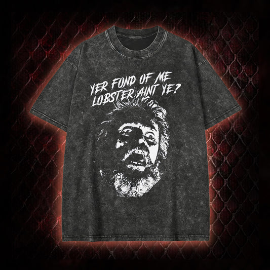 One Flew Over the Cuckoo's Nest 'Yer Fond of Me Lobster' Classic Film Quote Graphic Vintage-T-Shirt - Cult Cinema Tribute Piece