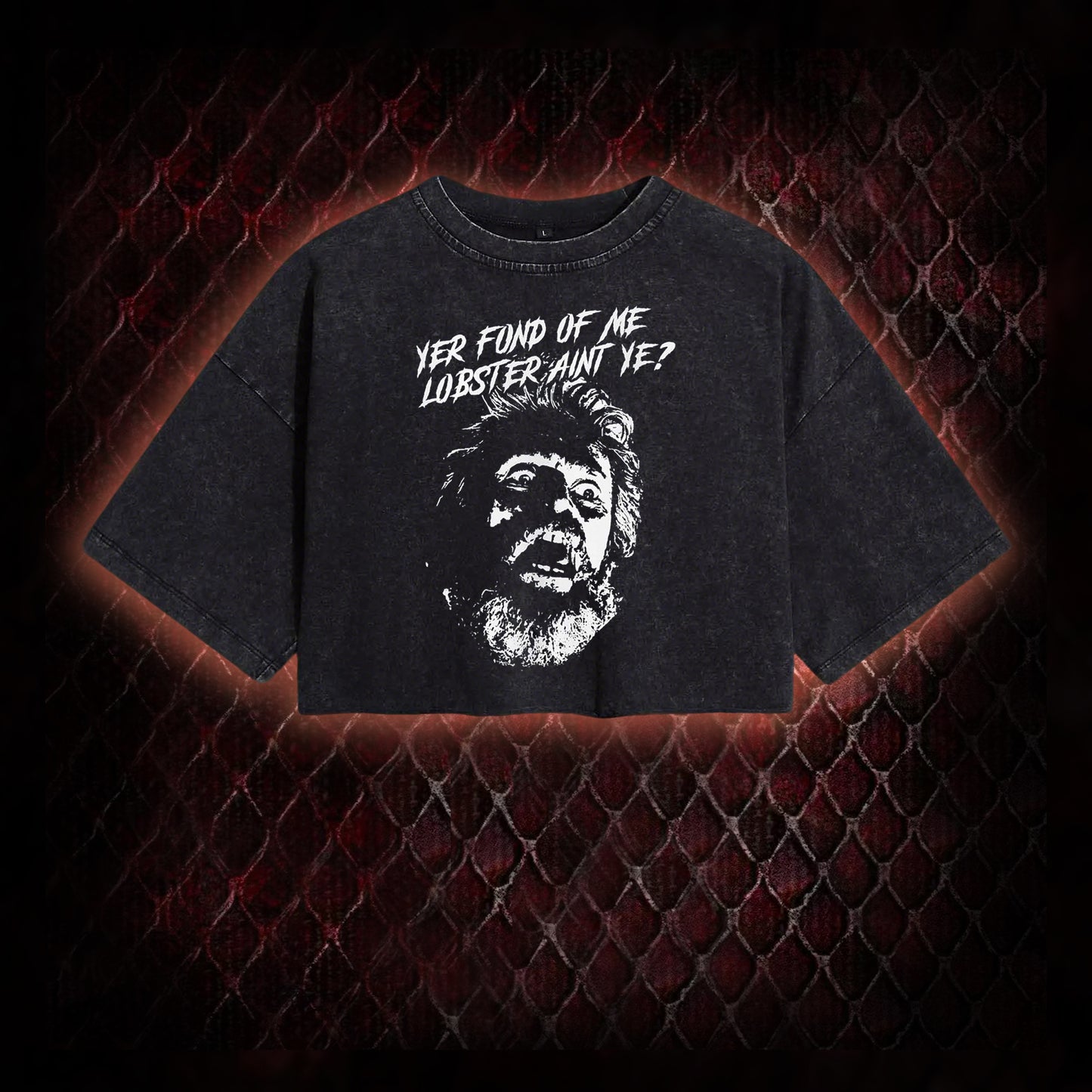 One Flew Over the Cuckoo's Nest 'Yer Fond of Me Lobster' Classic Film Quote Graphic Vintage-Cropped T-shirt  - Cult Cinema Tribute Piece