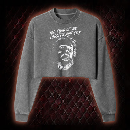 One Flew Over the Cuckoo's Nest 'Yer Fond of Me Lobster' Classic Film Quote Graphic Cropped Long-Sleeved  - Cult Cinema Tribute Piece