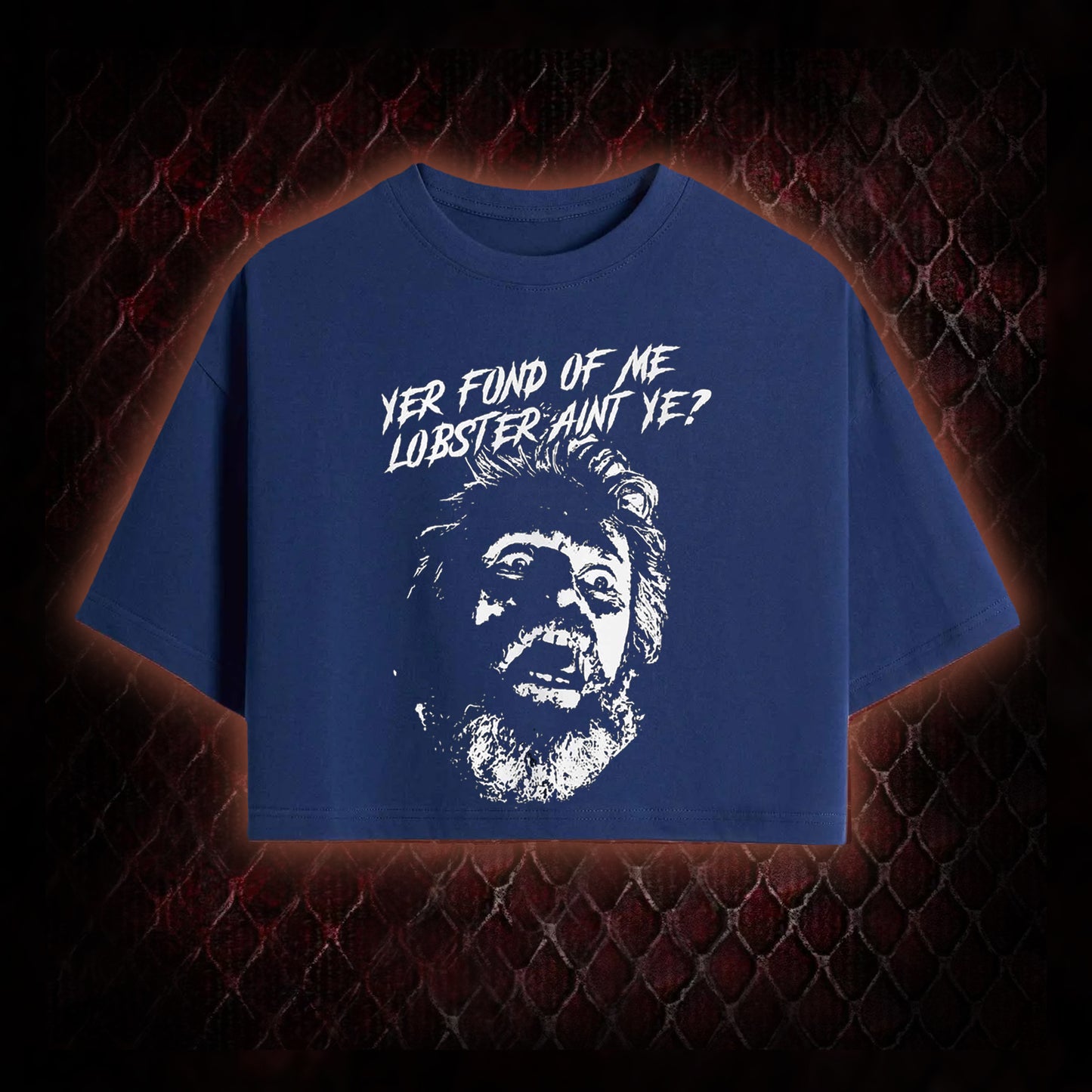 One Flew Over the Cuckoo's Nest 'Yer Fond of Me Lobster' Classic Film Quote Graphic Cropped T-shirt  - Cult Cinema Tribute Piece