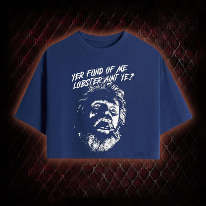 One Flew Over the Cuckoo's Nest 'Yer Fond of Me Lobster' Classic Film Quote Graphic Cropped T-shirt  - Cult Cinema Tribute Piece