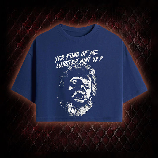 One Flew Over the Cuckoo's Nest 'Yer Fond of Me Lobster' Classic Film Quote Graphic Cropped T-shirt  - Cult Cinema Tribute Piece